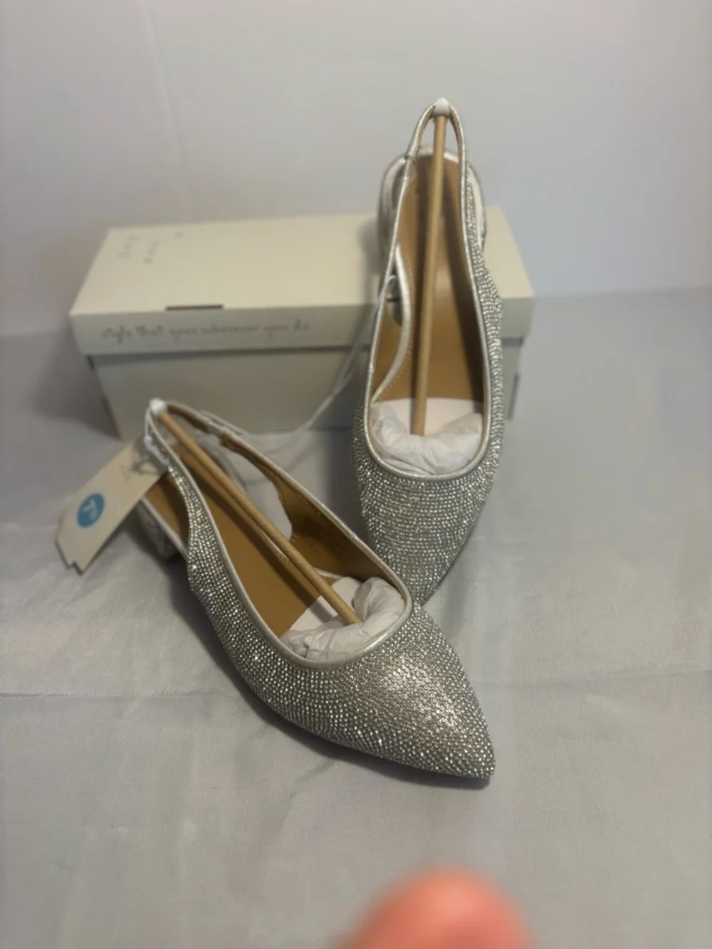 a new day Silver Rhinestone Slingback Flats